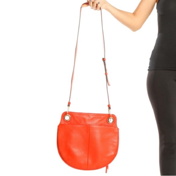Vince Camuto Handbags - Vince Camuto Dark Orange Leather Round Crossbody Purse